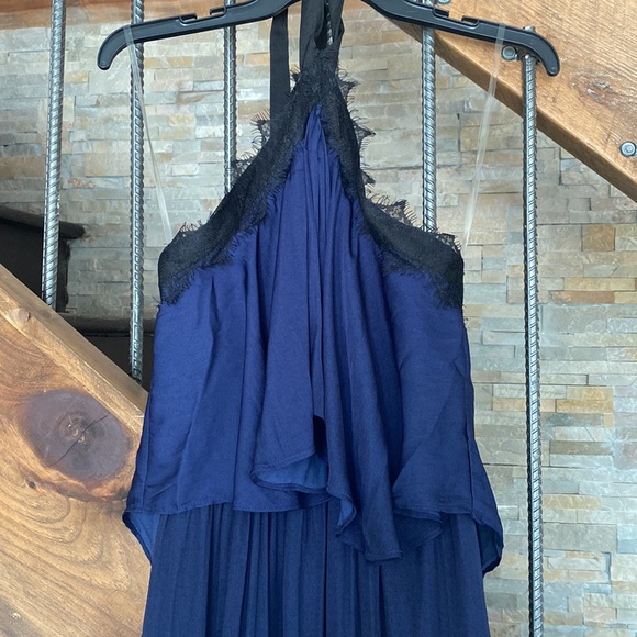 NWT Vici Blue with black halter Maxi Dress - Picture 2 of 8